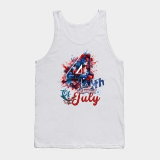 Colorful 4th of July Celebration: Eagle, Flags, and Festive Spirit Tank Top